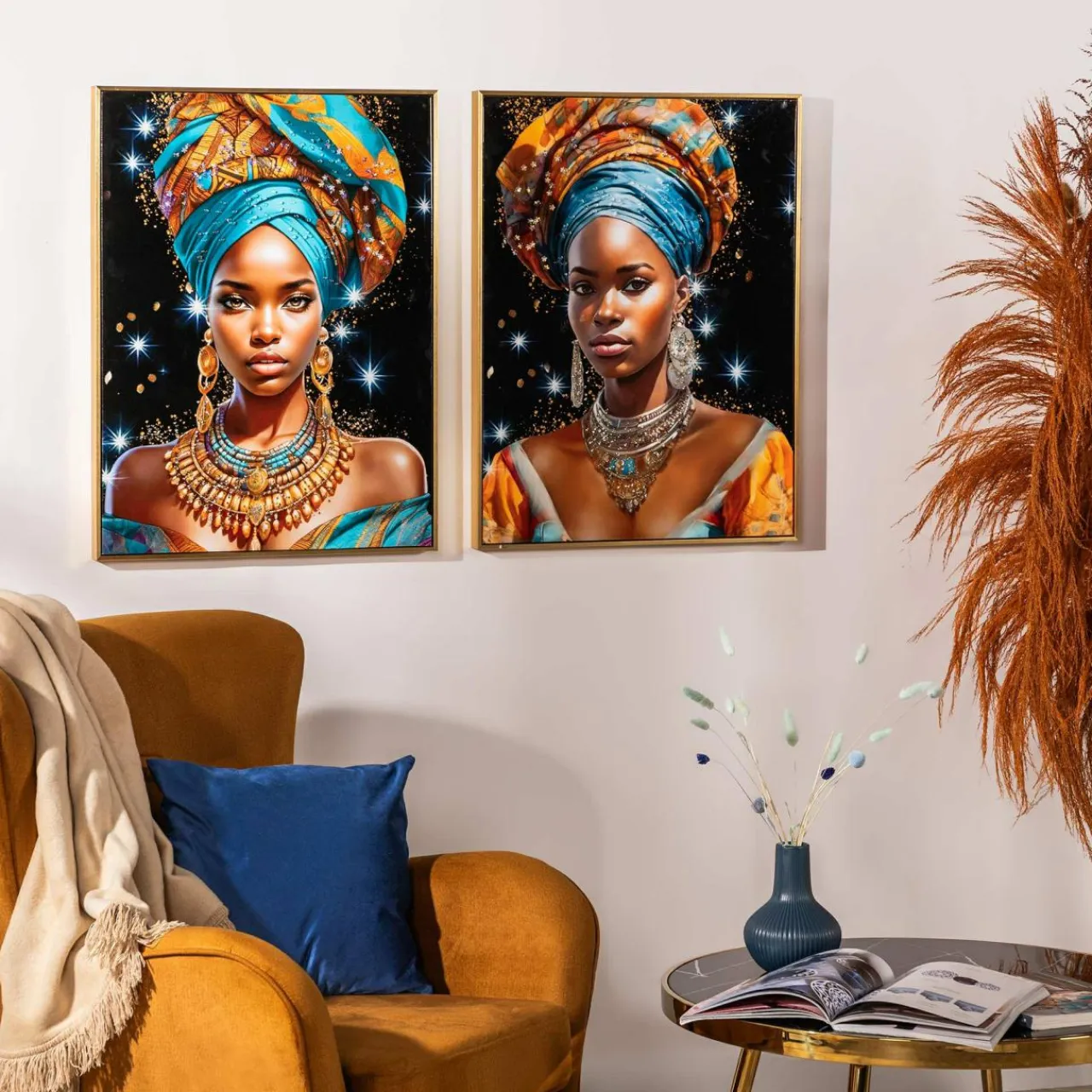 inny Obraz na płótnie kolorowy AFRYKA KOBIETA II 62x82 cm