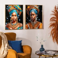 inny Obraz na płótnie kolorowy AFRYKA KOBIETA I 62x82 cm