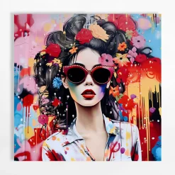 inny Obraz na płótnie RETRO KOBIETA I 80x80 cm