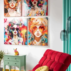 inny Obraz na płótnie RETRO KOBIETA I 80x80 cm