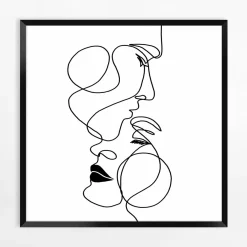 Obraz w czarnej ramie BLACK FACE II 50x50 cm