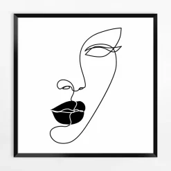 Obrazy I Dekoracje Ścienne| Obraz w czarnej ramie BLACK FACE I 50x50 cm