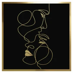 Obrazy I Dekoracje Ścienne| Obraz w złotej ramie GOLD FACE II 50x50 cm