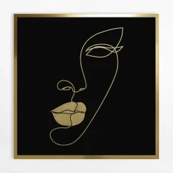 Obrazy I Dekoracje Ścienne| Obraz w złotej ramie GOLD FACE 50x50 cm