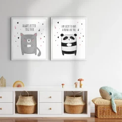 Dekoracje|Obrazy I Dekoracje Ścienne| Obraz ze śpiącym misiem PANDA 40x50 cm