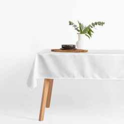 inny Obrus żakardowy w liście miłorzębu biały GINA 140x220 cm