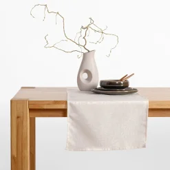 Obrusy, Serwetki I Bieżniki|Obrusy, Serwetki I Bieżniki|inny Obrus żakardowy w listki kremowy ACACIA 40x120 cm