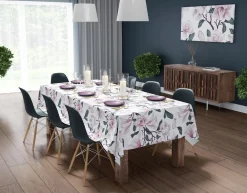 Obrus na stół w kwiaty 140x280 cm