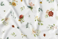 Obrus w kwiaty wiosenny biały 140x200 cm