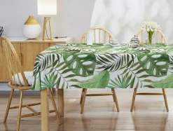 Obrus w liście monstery 140x240 cm