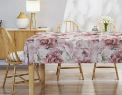 Obrus w różowe kwiaty 110x160 cm