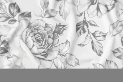 Obrus w szare kwiaty 140x180 cm