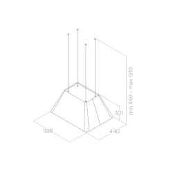 Okapy|ELICA Okap wyspowy czarny IKONA LIGHT BL/F/60