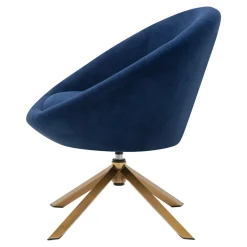 Okrągły fotel obrotowy MABUN granatowy