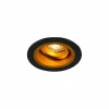 Spoty Wpuszczane|Zumaline Oprawa halogenowa oczko czarno-złota CHUCK DL ROUND