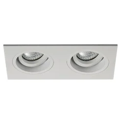 Spoty Wpuszczane|Zumaline Oprawa halogenowa 2-punktowa biała CHUCK DL2 SQUARE