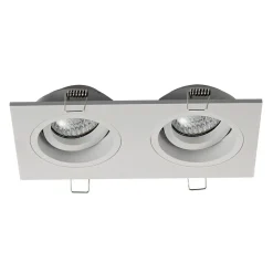 Spoty Wpuszczane|Zumaline Oprawa halogenowa 2-punktowa biała CHUCK DL2 SQUARE