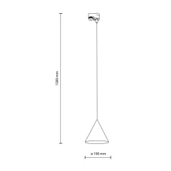 Szynoprzewody|Spoty Montowane Na Szynie|TK Tomasz Krywult Oprawa na szynoprzewód wisząca czarna TRACER CONO