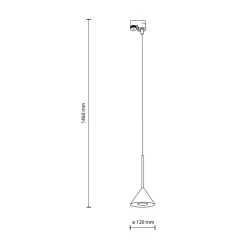 TK Tomasz Krywult Oprawa na szynoprzewód wisząca czarna TRACER CONO MINI