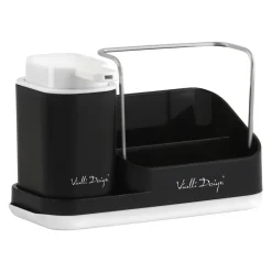 Vialli Design Organizer kuchenny z dozownikiem czarny LIVIO DUO