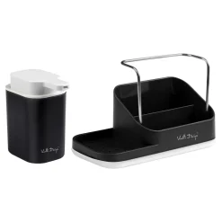 Vialli Design Organizer kuchenny z dozownikiem czarny LIVIO DUO