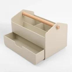 Akcesoria Łazienkowe|Akcesoria Łazienkowe|inny Organizer z szufladą beżowy 23x14,5x14,5 cm