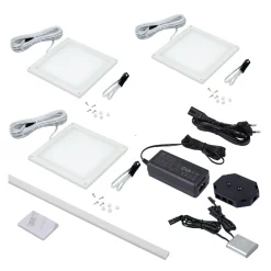 Oświetlenie Wewnętrzne|Oświetlenie Podszafkowe| Oświetlenie LUMEN 3-punktowe QUADRO LED Z-3FOT-BI-BZ-TS, barwa zimna