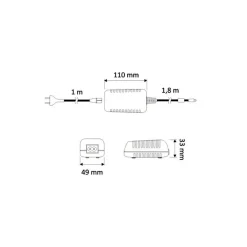 Oświetlenie Wewnętrzne|Oświetlenie Podszafkowe| Oświetlenie LUMEN 3-punktowe QUADRO LED Z-3FOT-BI-BZ-TS, barwa zimna