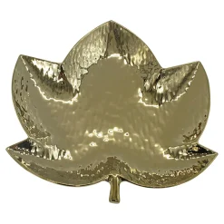 Estetica Patera dekoracyjna LIŚĆ złoty 21 cm