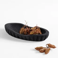 Patery Dekoracyjne|inny Patera dekoracyjna żłobiona czarna 32 cm