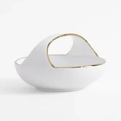 Miski, Patery I Półmiski|inny Patera dekoracyjna z uchwytem biało-złota