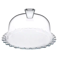 Miski, Patery I Półmiski| Patera szklana z kloszem PATISSERIE 24 cm