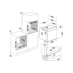 WHIRLPOOL Piekarnik elektryczny do zabudowy WOI4S8HM1SXA samoczyszczący srebrny