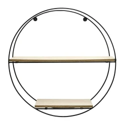 Półki| Półka metalowa czarna okrągła 40 cm