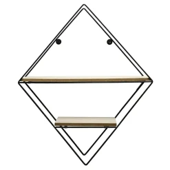 Półki| Półka metalowa czarna romb 46x40 cm