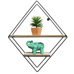 Półki| Półka metalowa czarna romb 46x40 cm