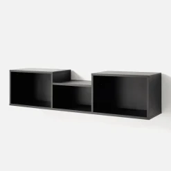 Półki|inny Półka wisząca czarna SERGIO 125 cm