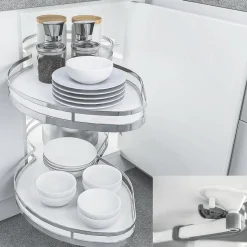 Systemy Cargo| Półki obrotowe z cichym domykiem białe CARGO INSIDE STAR lewostronne