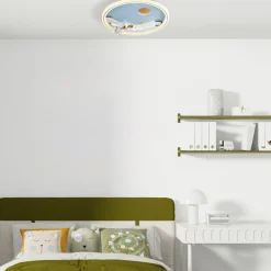 Lampy Wiszące I Sufitowe|Lampy Do Pokoju Dziecięcego|Zumaline Plafon LED astronauta kolorowy FOCUS