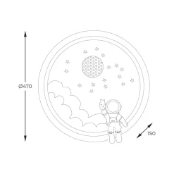 Lampy Wiszące I Sufitowe|Lampy Do Pokoju Dziecięcego|Zumaline Plafon LED astronauta kolorowy FOCUS