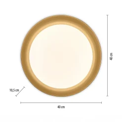 Plafony|Wszystkie Lampy Sufitowe|Paul Neuhaus Plafon LED czarno-złoty OSKO z pilotem fi 40 cm