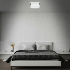 Plafon LED glamour biało-czarny LINO 27 cm