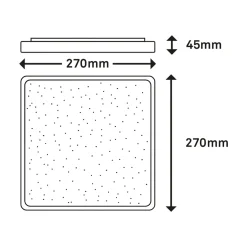 Plafon LED glamour biało-czarny LINO 27 cm