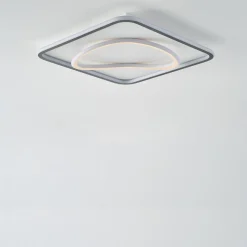 Zumaline Plafon LED kwadratowy czarno-złoty LENS 50x50 cm