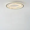 Zumaline Plafon LED okrągły czarno-złoty LENS 50 cm