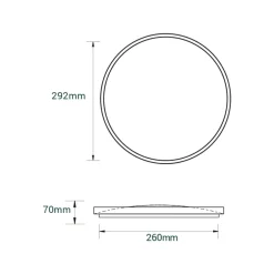 Plafony|Wszystkie Lampy Sufitowe|LED-POL Plafon LED okrągły 18W jasne drewno ORO-OLMO 29,2 cm