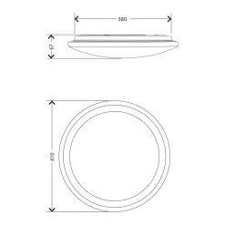 Plafony|Wszystkie Lampy Sufitowe|Zumaline Plafon LED RGB biały ARESO z pilotem 41 cm