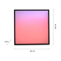 Paul Neuhaus Plafon LED RGB czarny MARIO z pilotem 46,5x46,5 cm