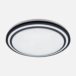 Plafony|Wszystkie Lampy Sufitowe|Zumaline Plafon LED RGB czarny RATI z pilotem 49,3 cm