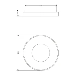 Plafony|Wszystkie Lampy Sufitowe|Zumaline Plafon LED 36W czarny ESPINO z pilotem 49 cm